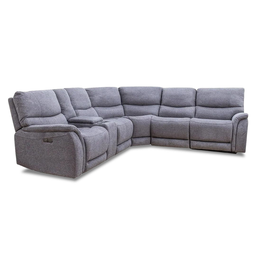 Bentley Corner Modular with 2 electric recliners - Grey Fabric