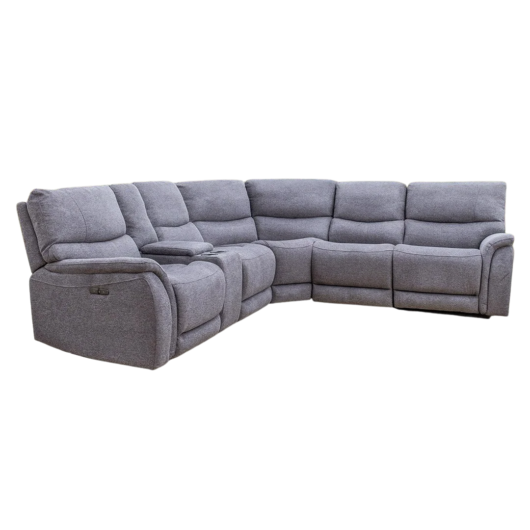 Bentley Corner Modular with 2 electric recliners - Grey Fabric