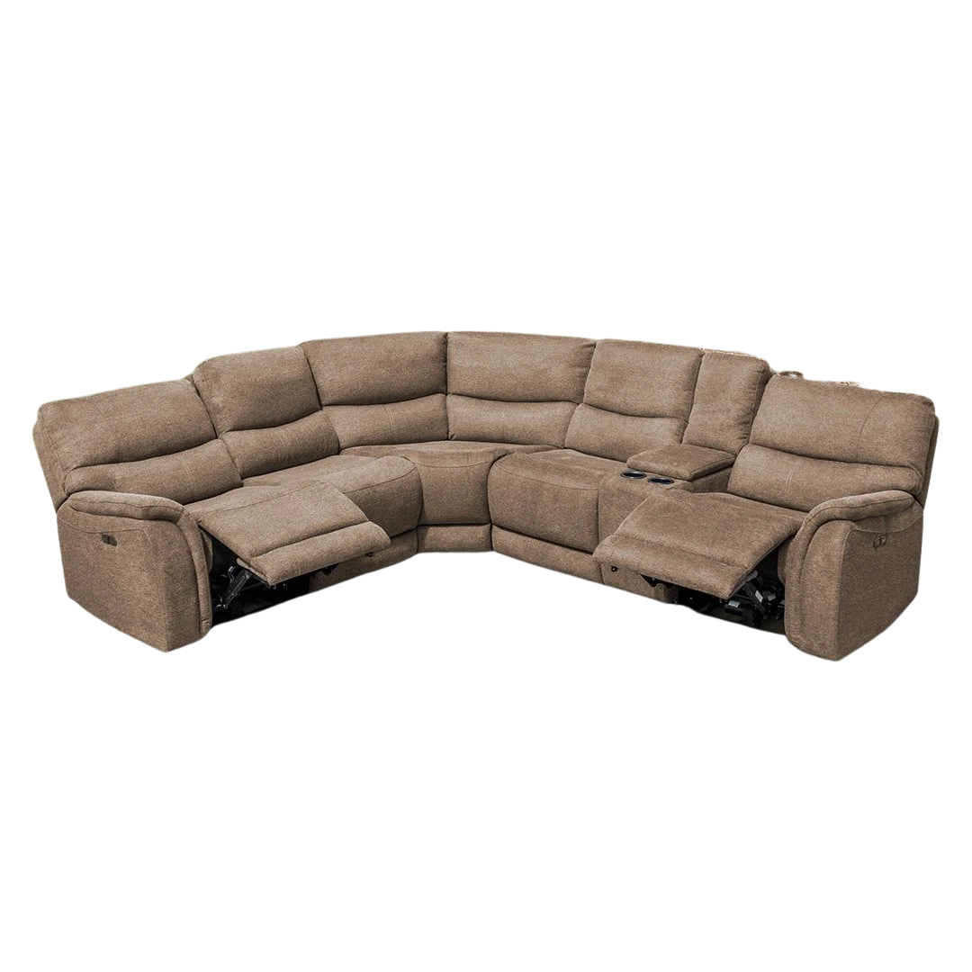 Bentley Corner Modular with 2 electric recliners - Latte Fabric