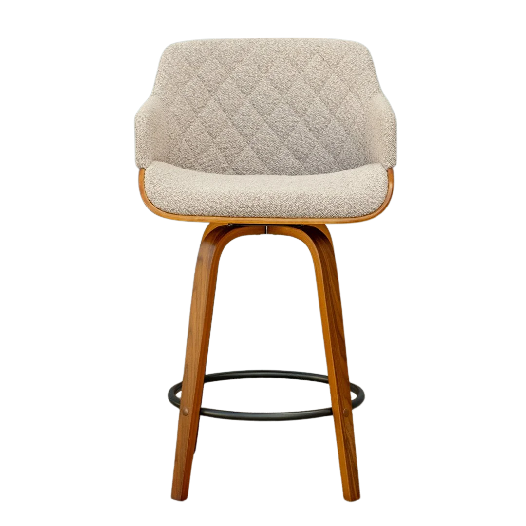 Bodhi 4 Leg Barstool - Walnut