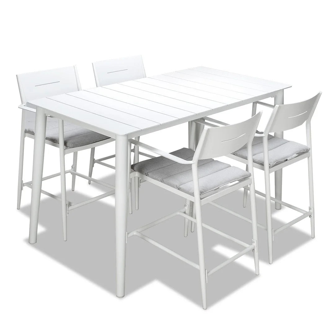 Cairns Bar Set - White Cottesloe Barstools