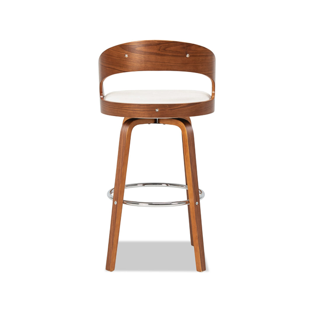 Captain Barstool (4 legs) - White/Walnut