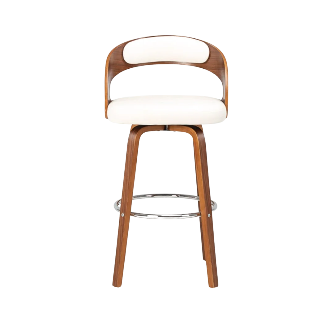 Captain Barstool (4 legs) - White/Walnut