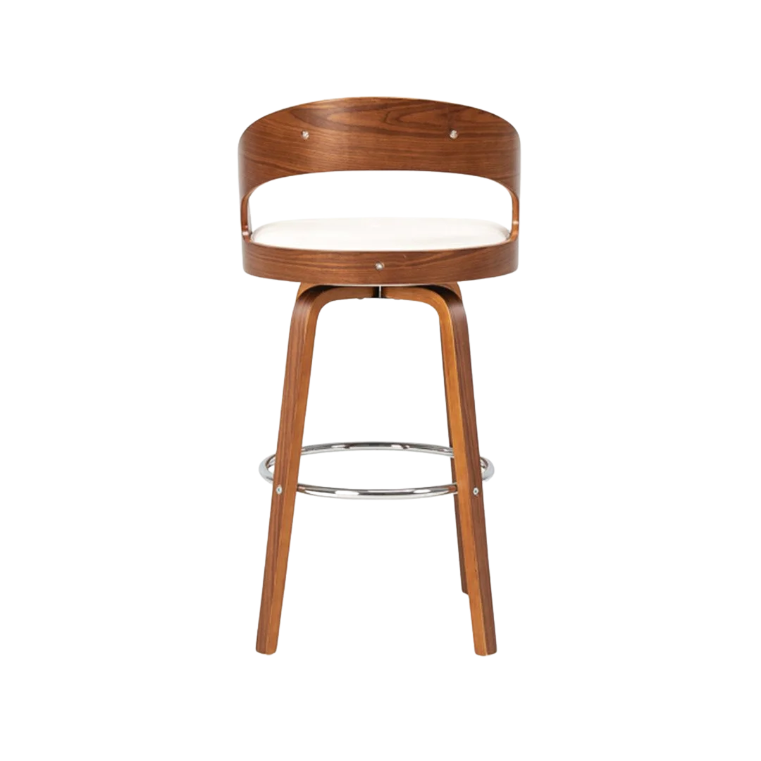 Captain Barstool (4 legs) - White/Walnut