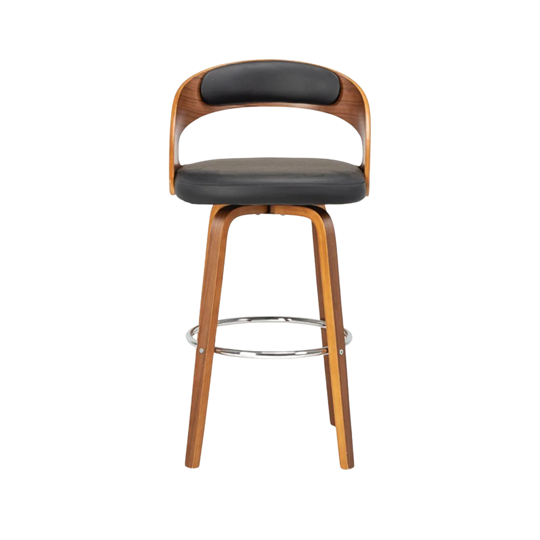 Captain Barstool (4 legs) - Black/Walnut