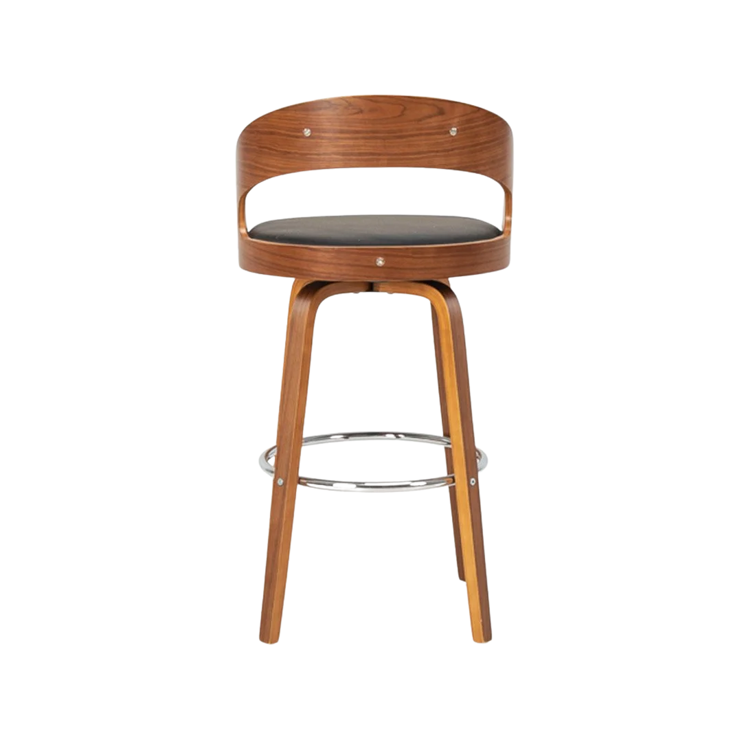 Captain Barstool (4 legs) - Black/Walnut
