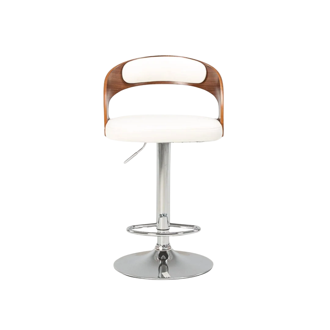 Captain Barstool (Gas Lift) White/Walnut