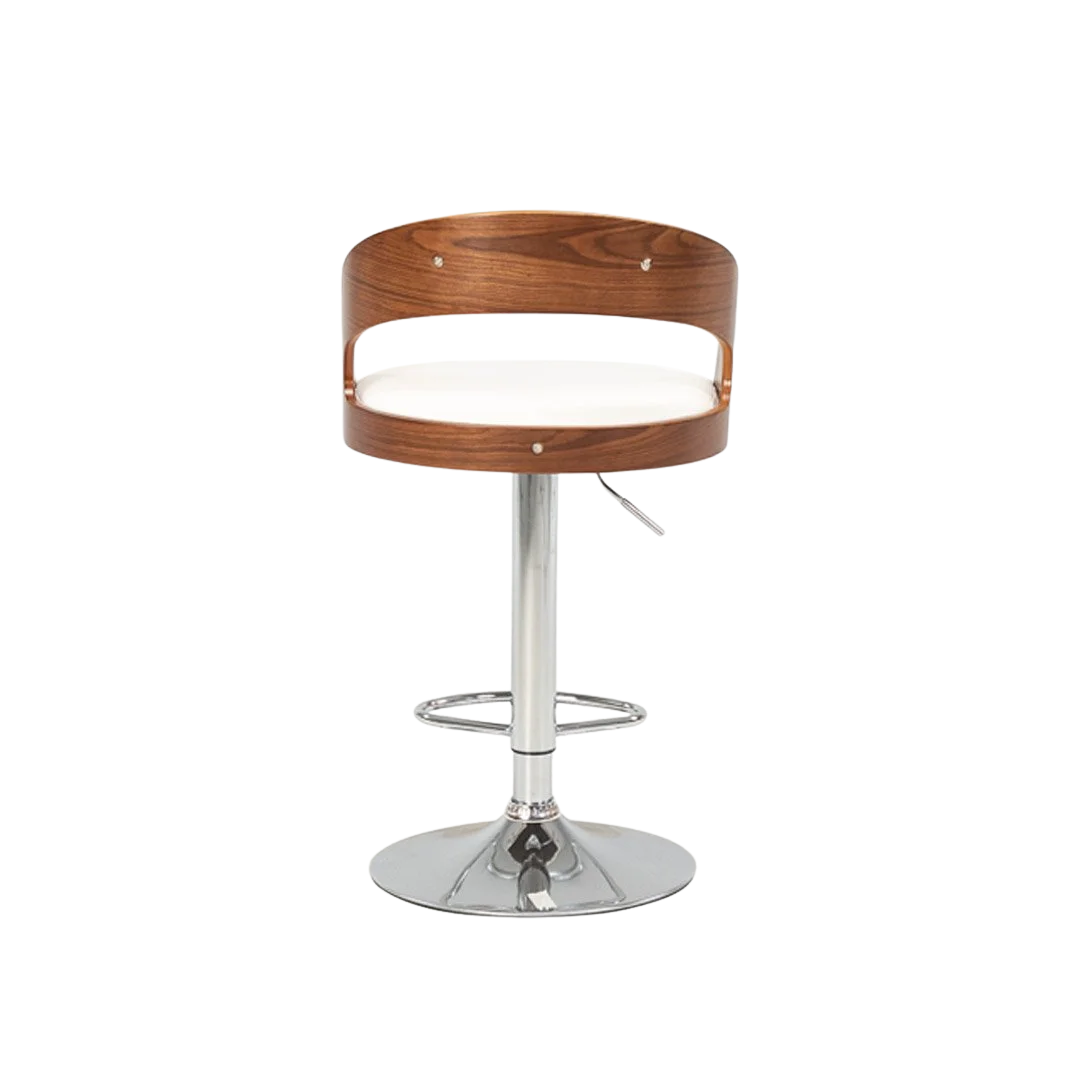 Captain Barstool (Gas Lift) White/Walnut