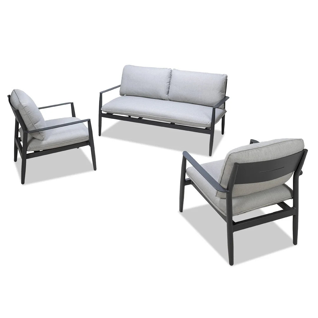 Cottesloe 3 Seater + 2 Chairs Suite - Gunmetal