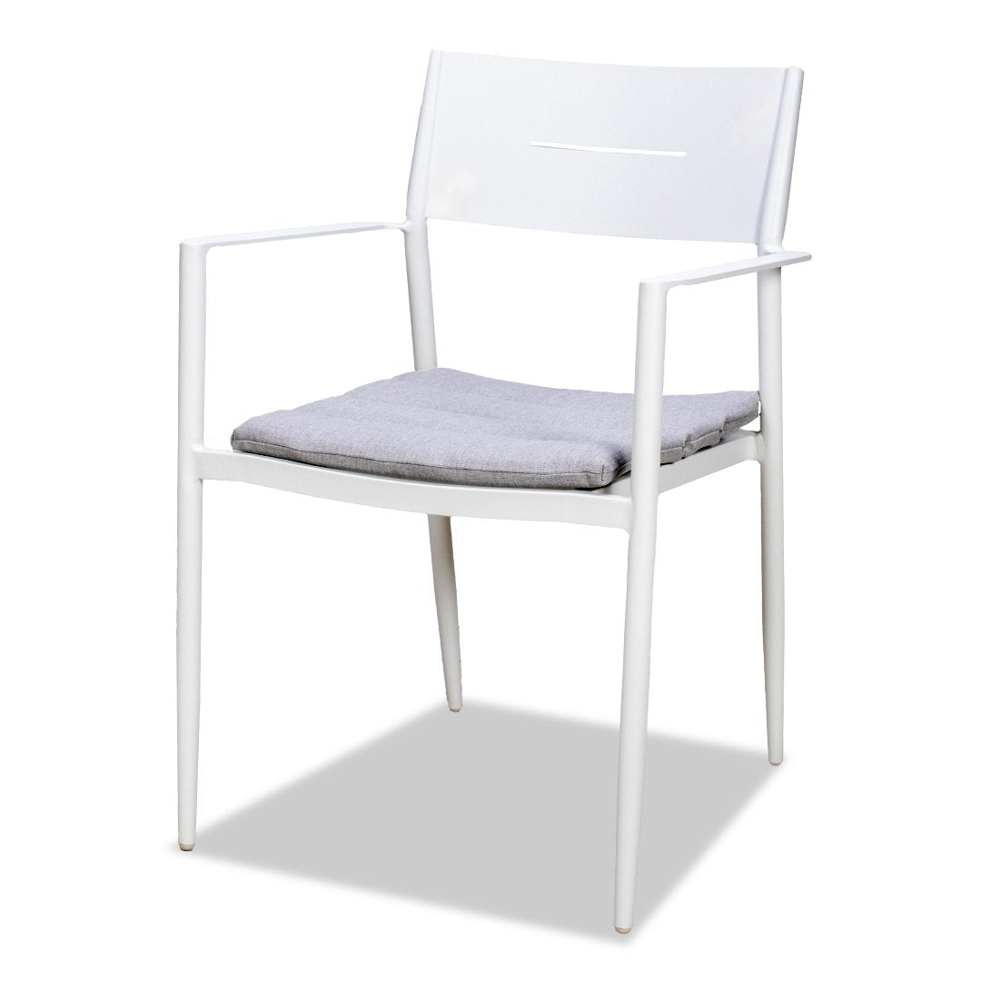 Cottesloe Outdoor Dining Chair with Cushion - White