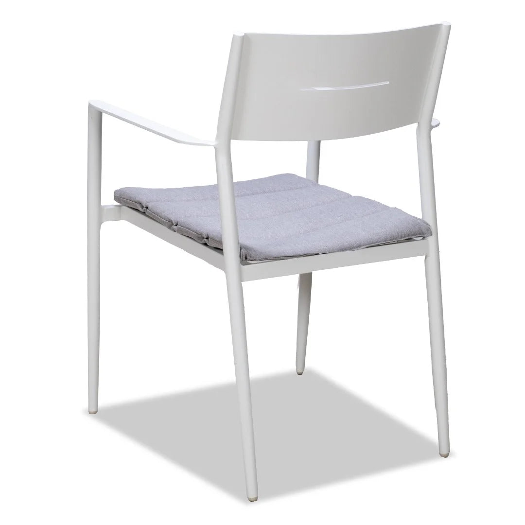 Cottesloe Outdoor Dining Chair with Cushion - White