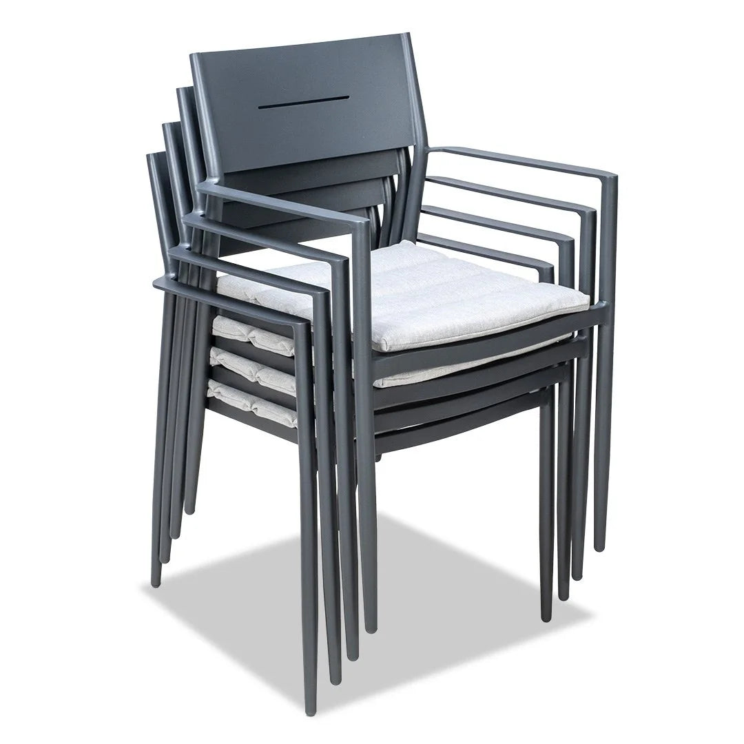 Cottesloe Outdoor Dining Chair with Cushion - Gunmetal