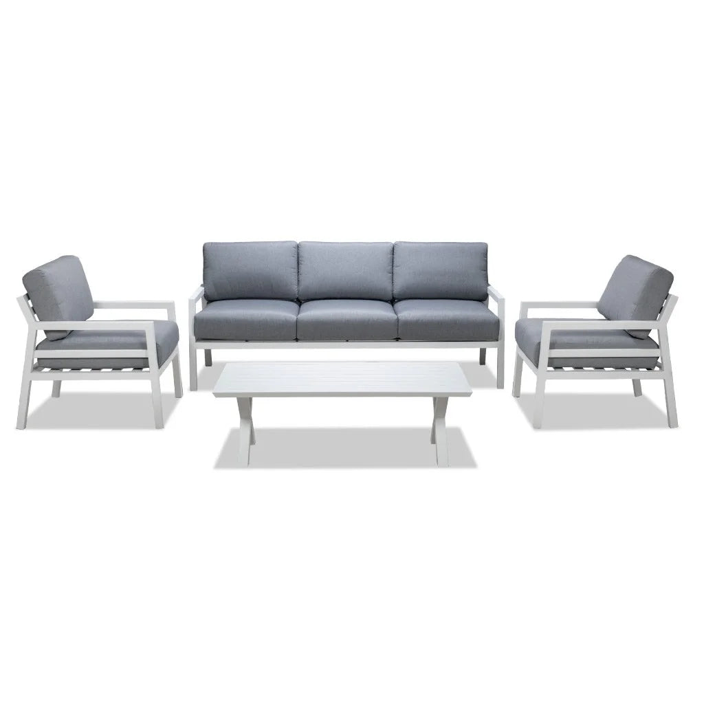 Manteray 4 Piece Lounge Suite - White
