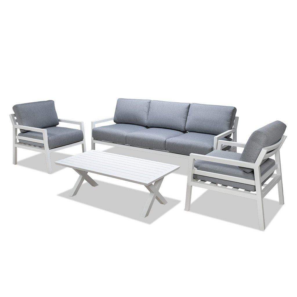 Manteray 4 Piece Lounge Suite - White