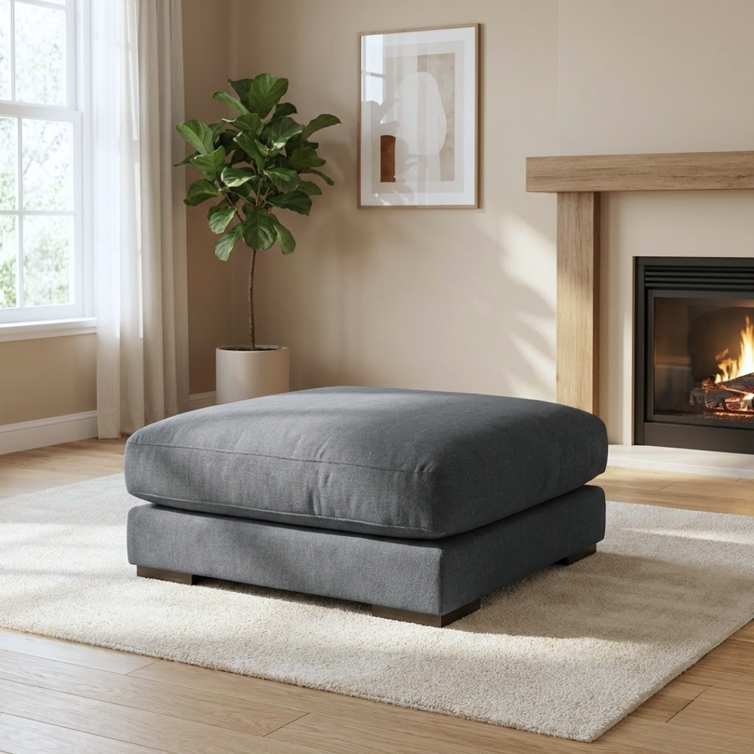 Byron Ottoman - Dark Grey