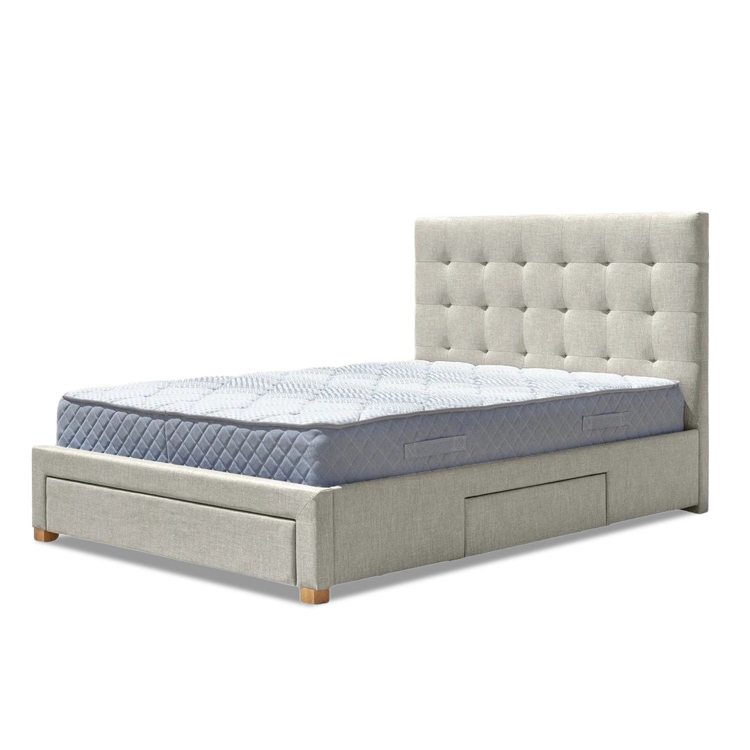 Neo King Storage Bed - Oat White