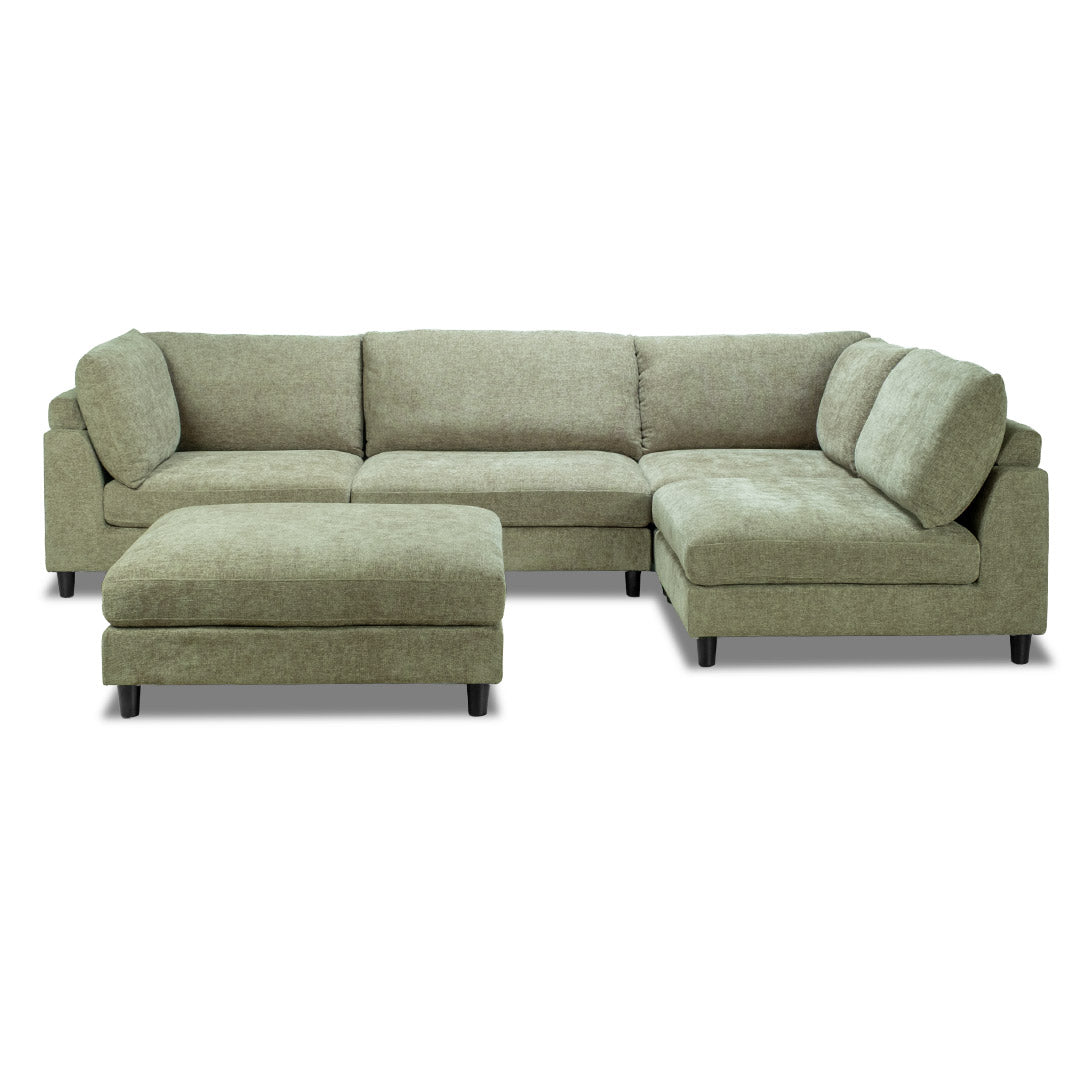 Portofino 4 Seat Modular with Ottoman - Green