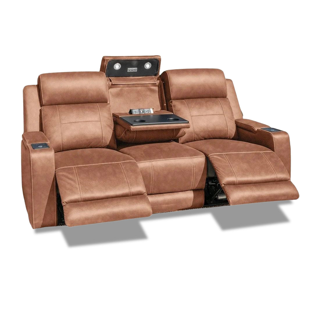 Quinn Dual Electric 3 seater - Tan