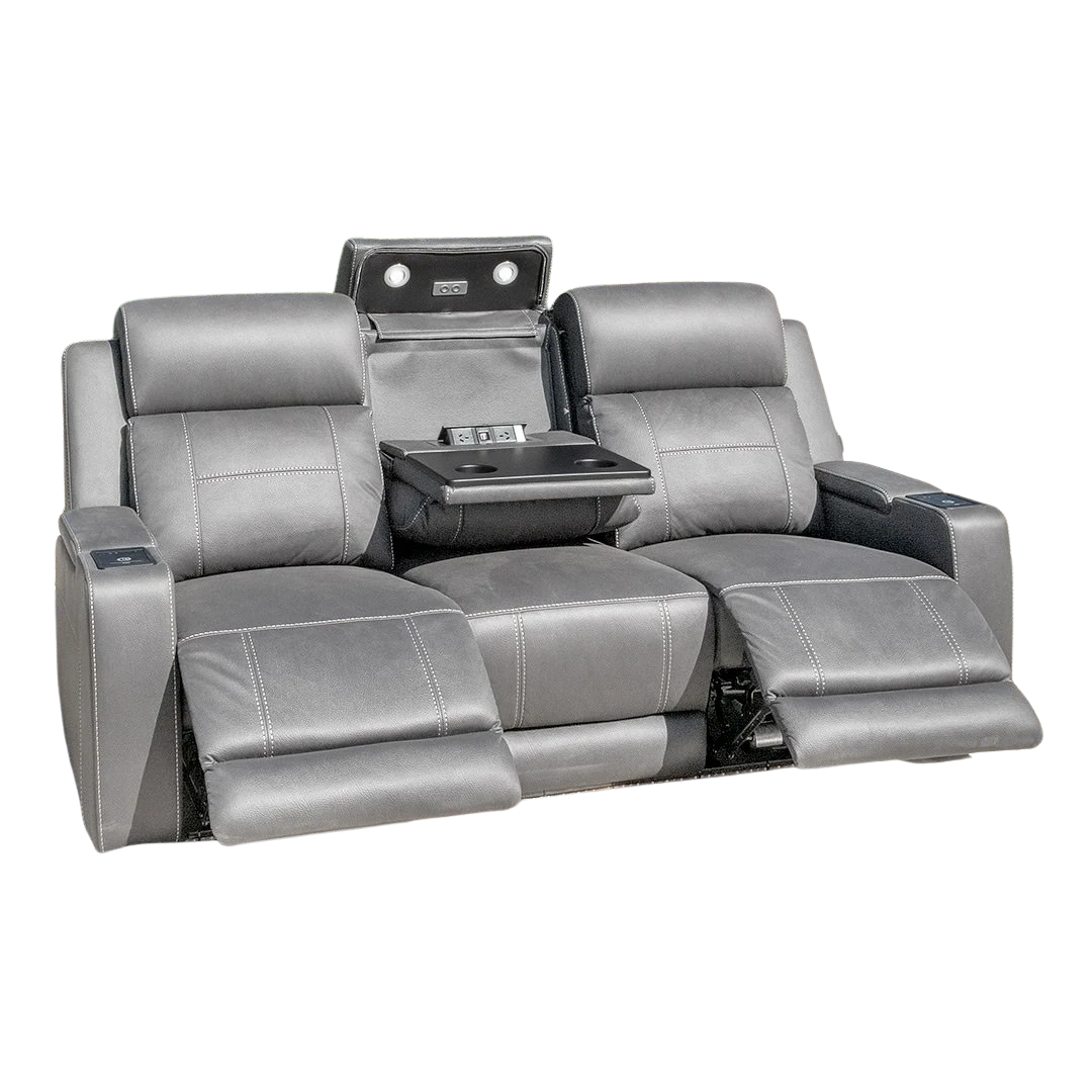 Quinn Dual Electric 3 seater - Ash