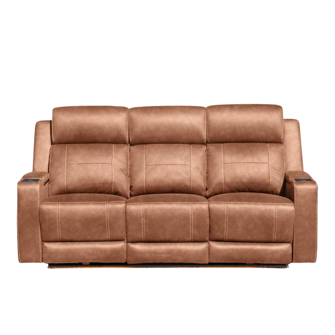 Quinn Dual Electric 3 seater - Tan