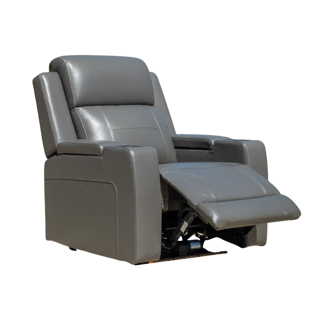 Quinn Leather Dual Electric 1 Seater - Storm