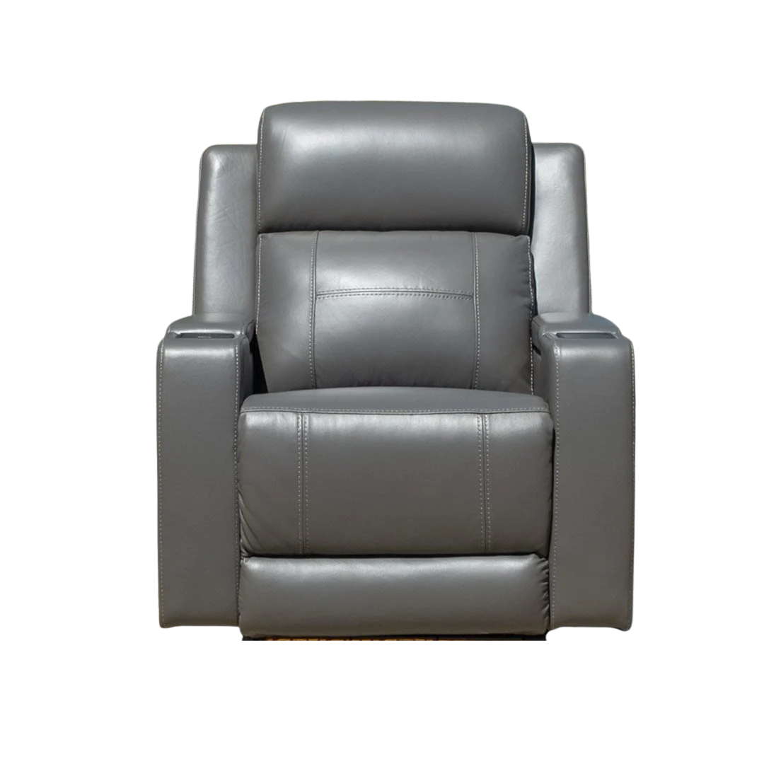 Quinn Leather Dual Electric 1 Seater - Storm