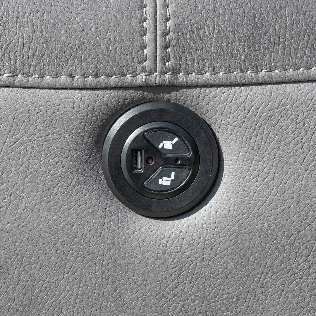 Rubix Electric 2 Seat Recliner Sofa - Ash