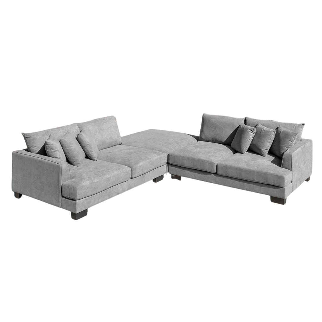 Santos Small 4 Seater + Ottoman - Mist (Light Grey)