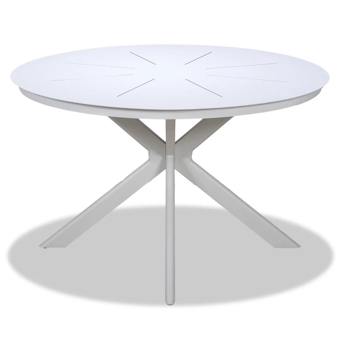 Sleek Round Dining Table - White