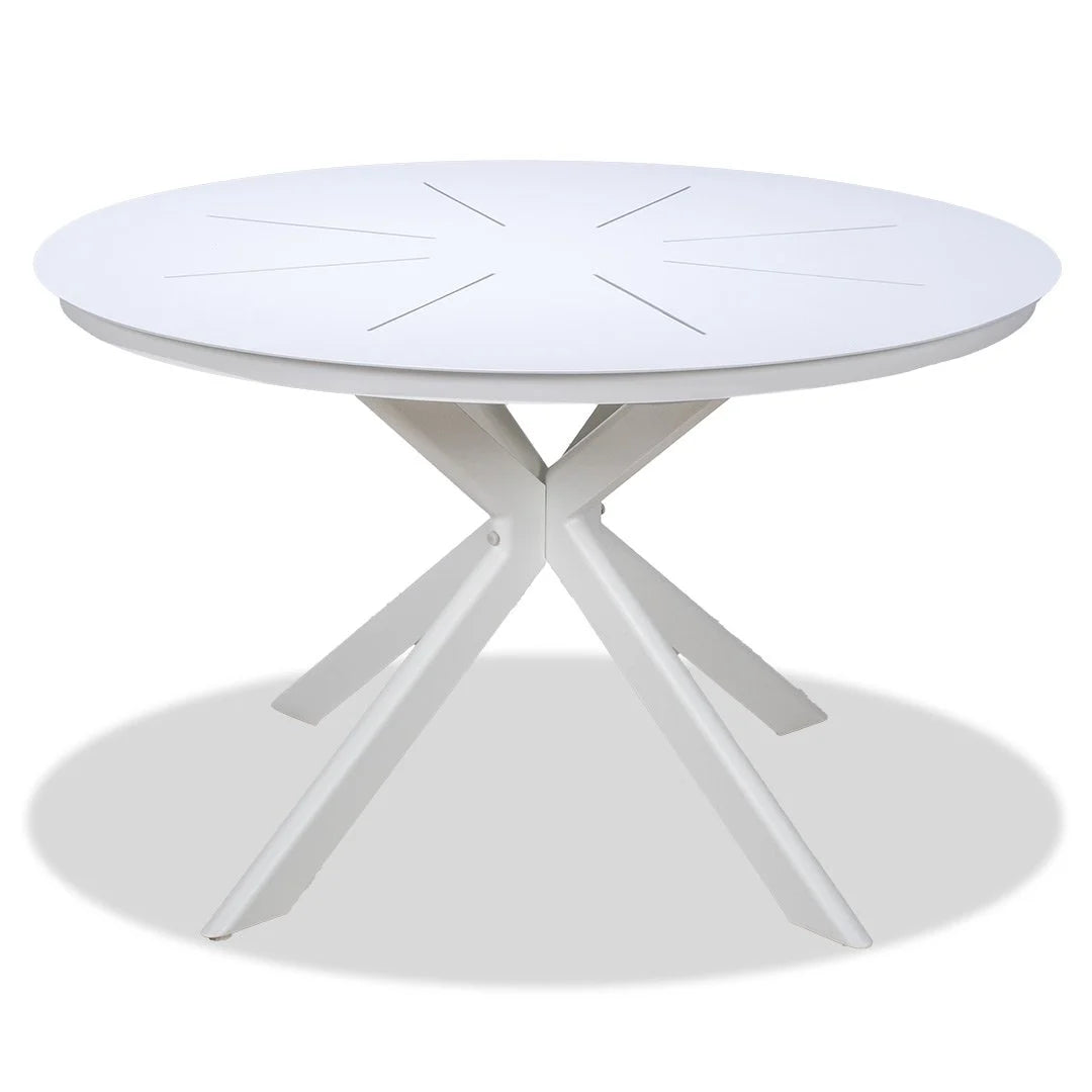 Sleek Round Dining Table - White