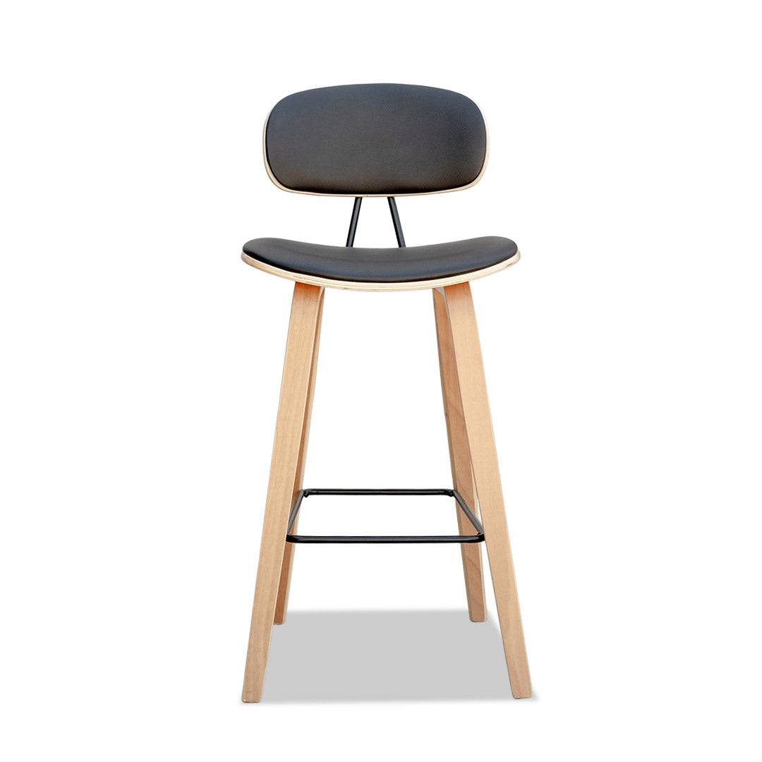 Sleek Barstool (4 leg) Black/Natural