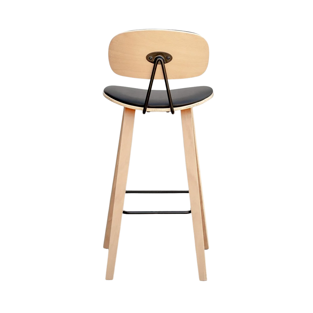 Sleek Barstool (4 leg) Black/Natural