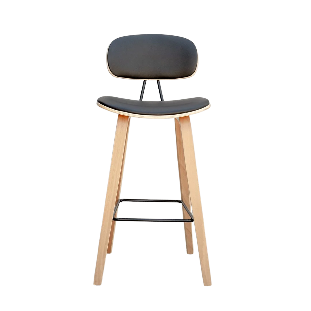 Sleek Barstool (4 leg) Black/Natural