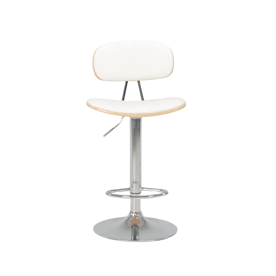 Sleek Barstool (Gas lift) White/Natural