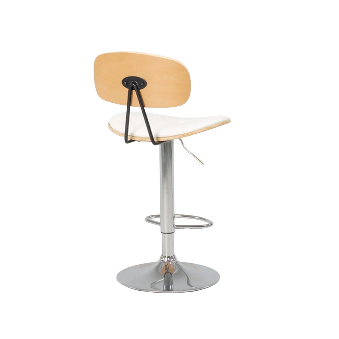 Sleek Barstool (Gas lift) White/Natural