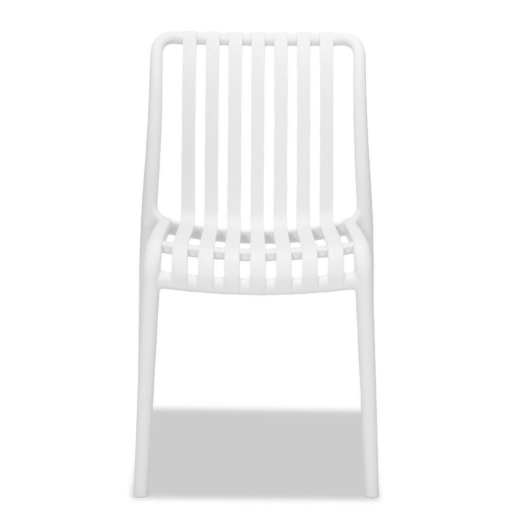 Surf Armless Outdoor Dining Chair - White