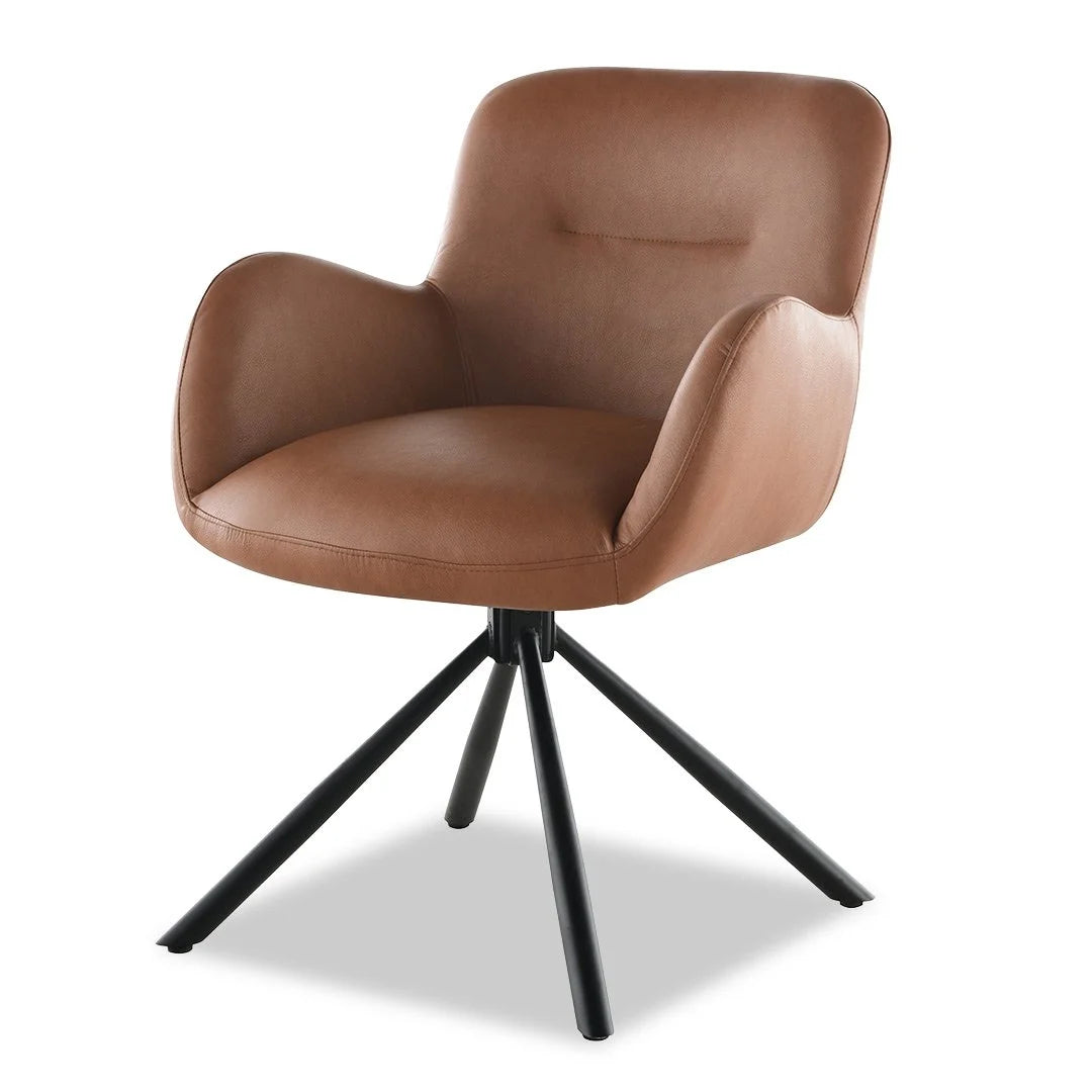 Amber Dining Chair - Brown (Black Leg)