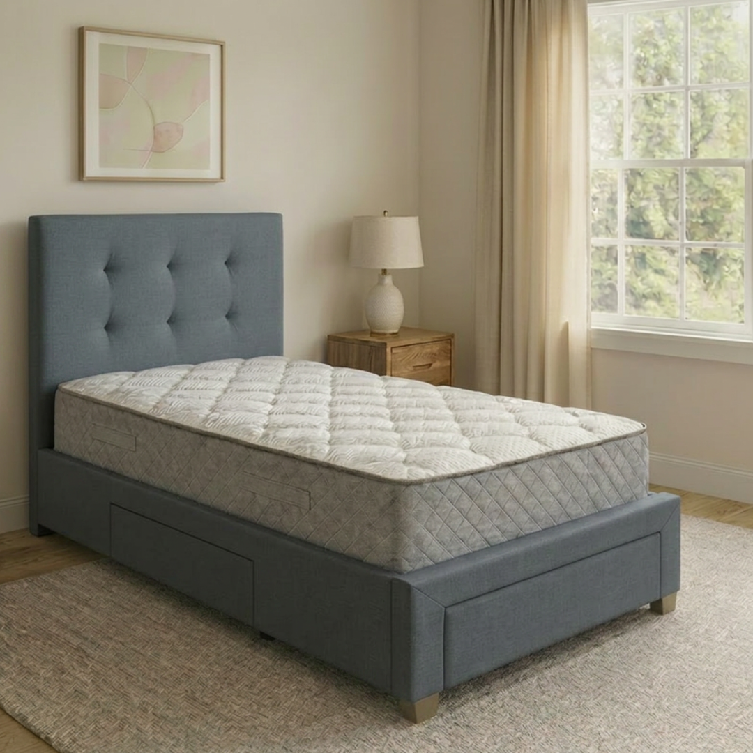 Neo King Single Storage Bed - Dark Grey