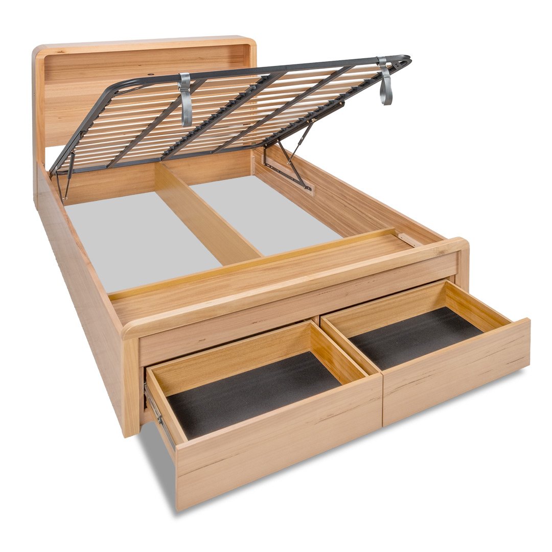 Bayside Queen Gaslift Bed - Messmate