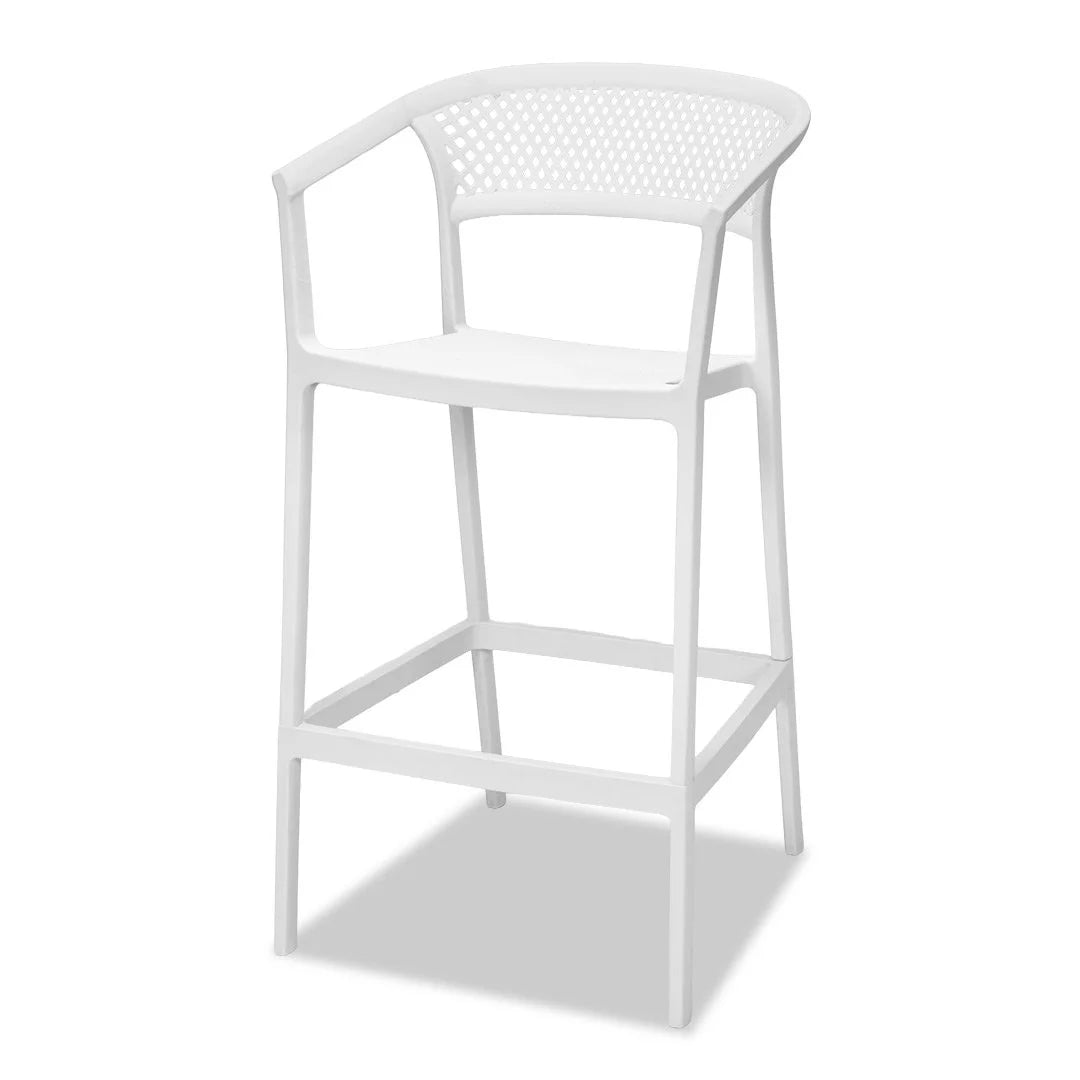 Beach Outdoor Barstool - White