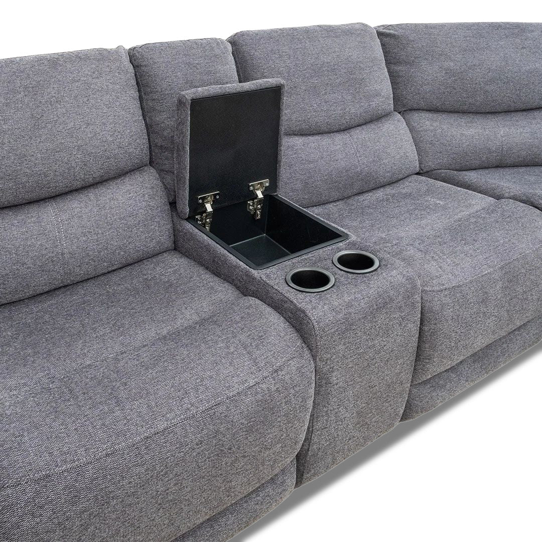 Bentley Corner Modular with 2 electric recliners - Grey Fabric