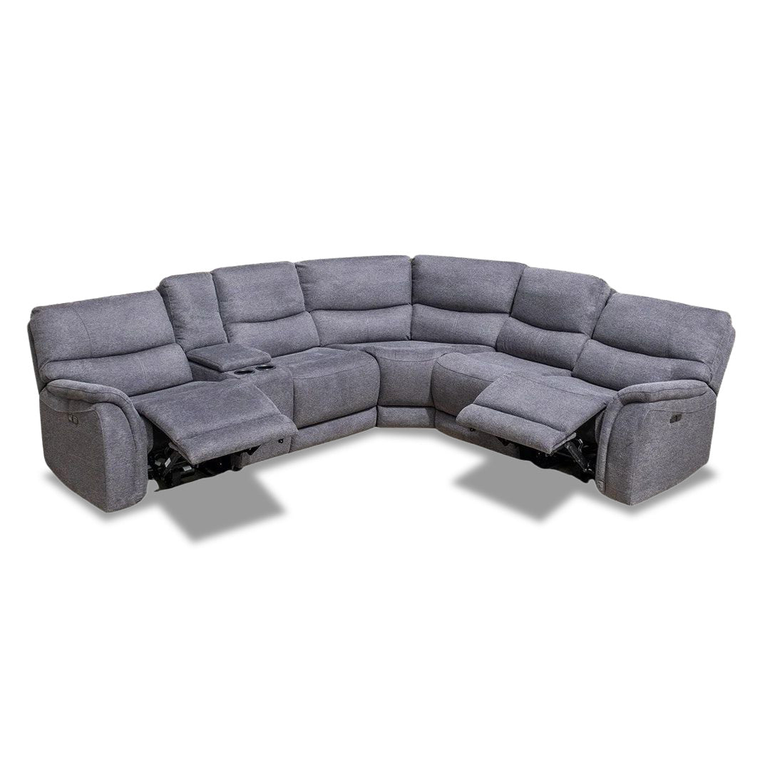 Bentley Corner Modular with 2 electric recliners - Grey Fabric
