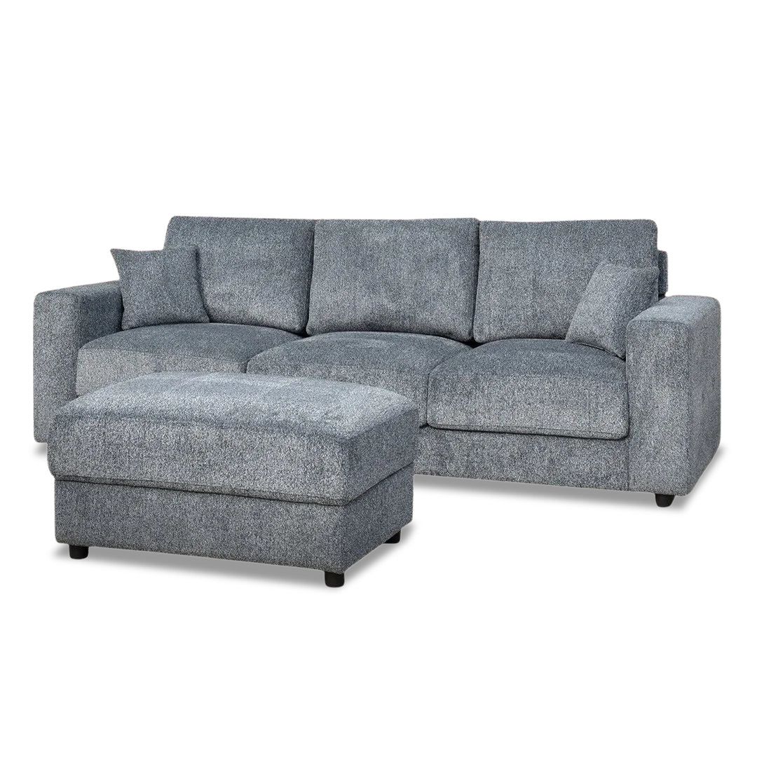 Bondi 3 Seater + Ottoman -  Dark Grey