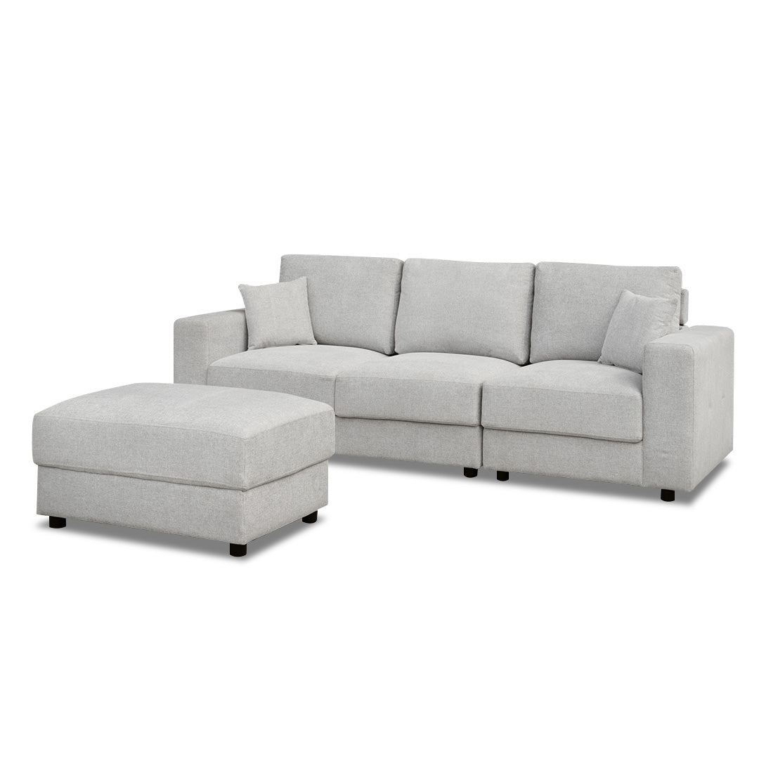 Bondi 3 Seater + Ottoman - Cream