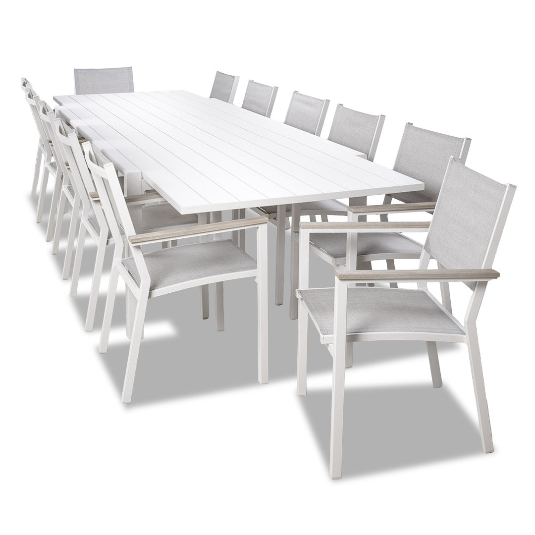 Bridge Outdoor Extension Table with 12 Chairs