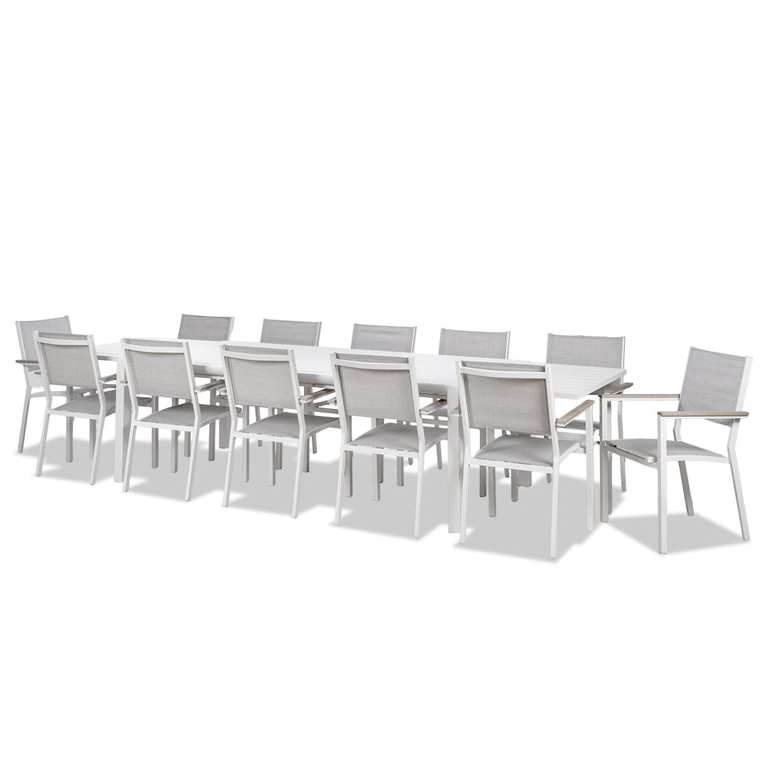 Bridge Outdoor Extension Table with 12 Chairs