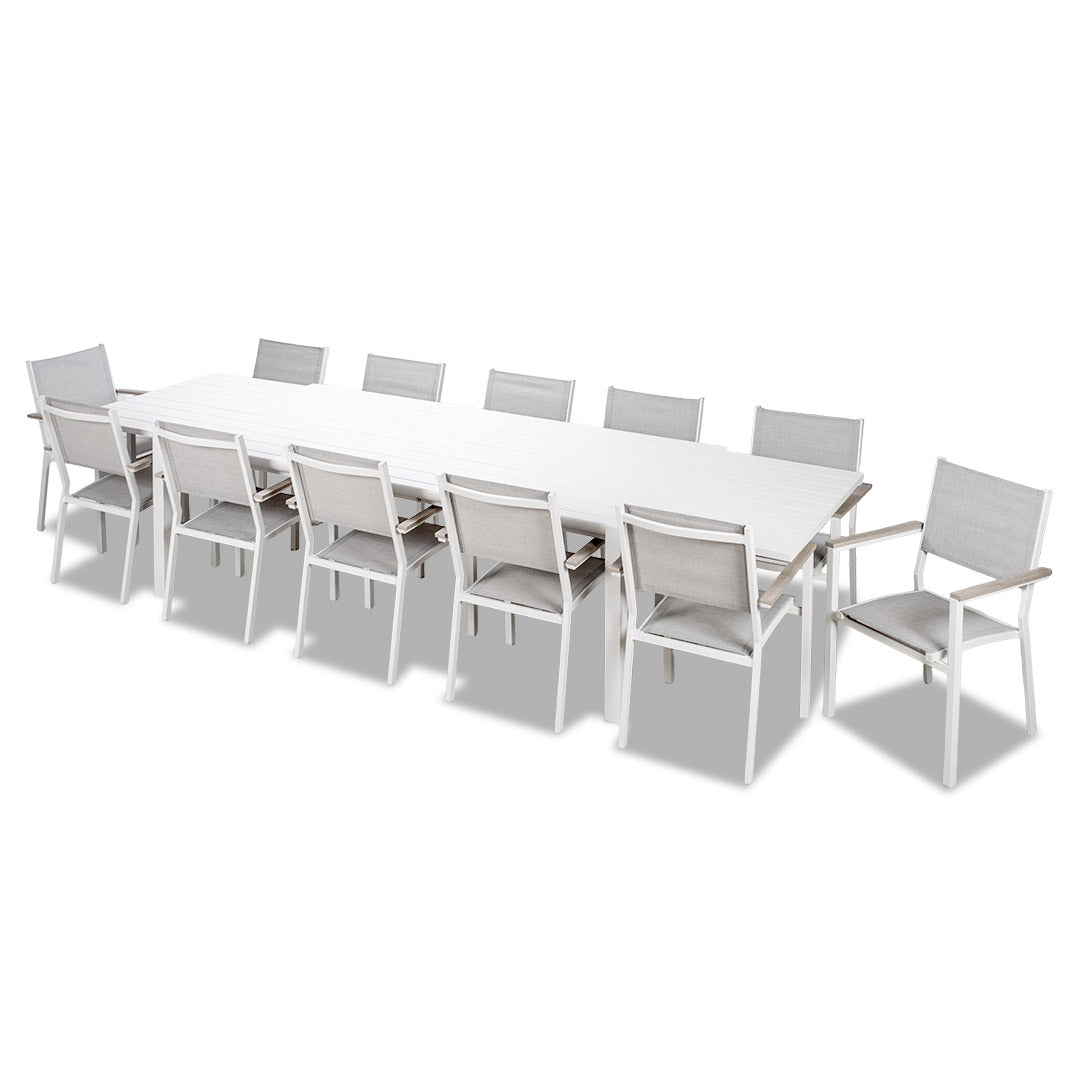Bridge Outdoor Extension Table with 12 Chairs