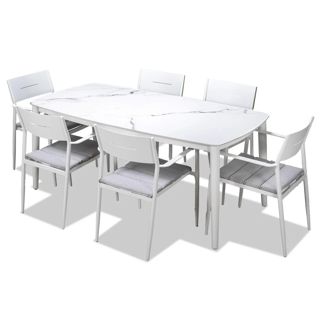 Broome Autumn Gold Ceramic 7 Piece Suite - Cottesloe Chairs
