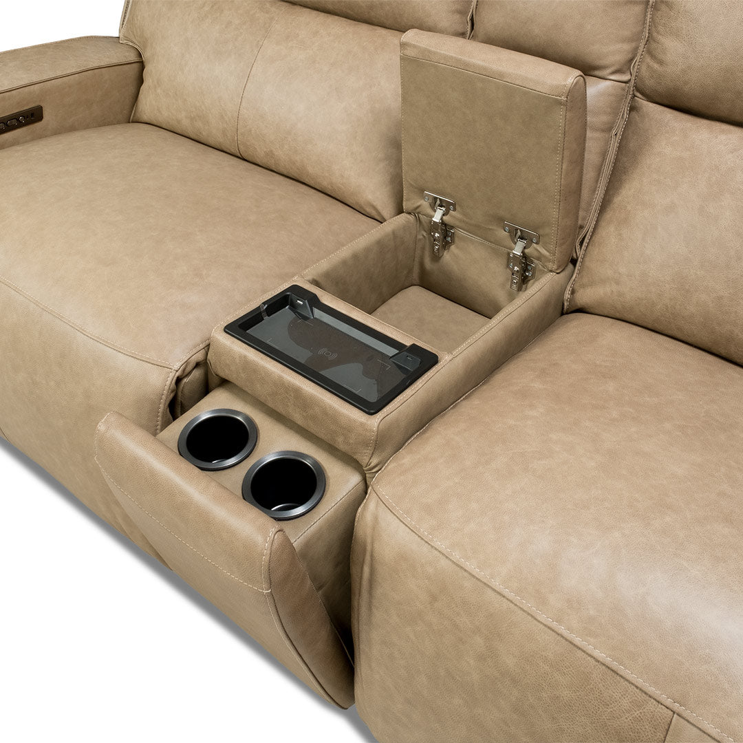 Bugatti Leather Modular with Motion - Latte