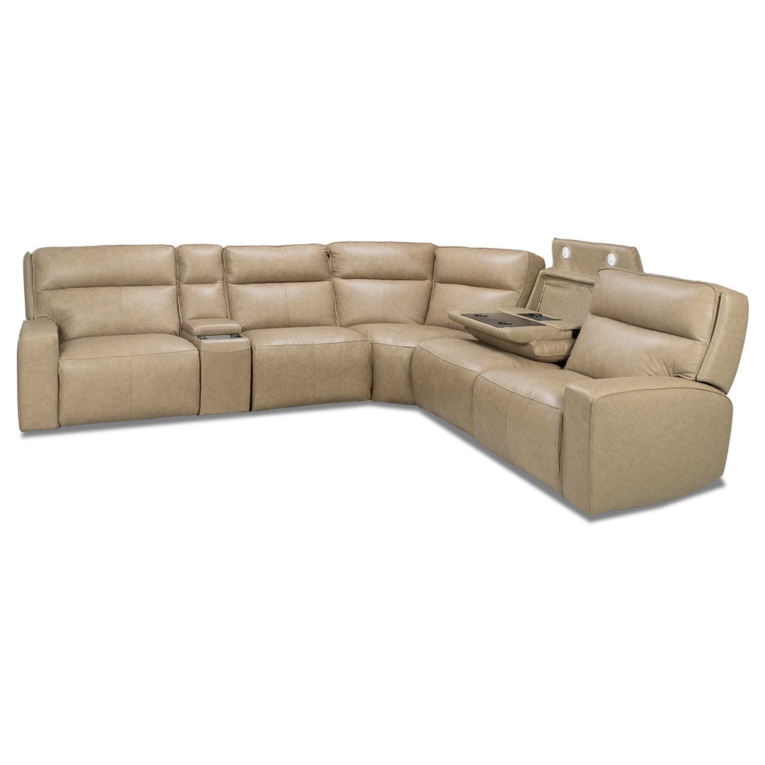 Bugatti Leather Modular with Motion - Latte